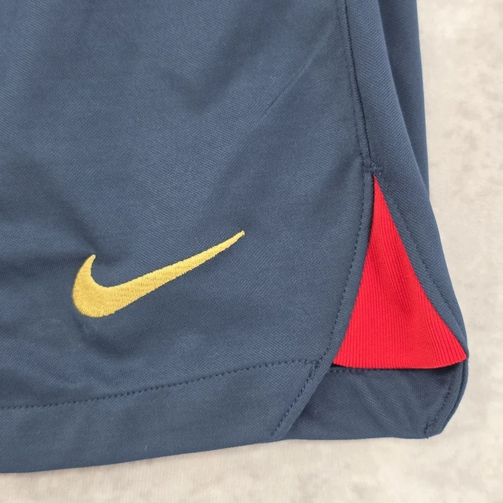 Nike FC Barcelona Navy Blue Soccer Shorts #9 Dazzle Athletic Lightweight Shorts